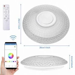 11 in. 41-Watt Integrated RGB LED White Flush Mount-Light with Crystal Glass Shades by YANSUN -YANSUN Shop white yansun flush mount lights fx zc8889300 44 1000