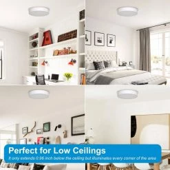 11.81 in. Round White Modern Integrated Selectable LED Flush Mount Lighting Fixture, Color Temperature Adjustable by YANSUN -YANSUN Shop white yansun flush mount lights h cl035 44 1000