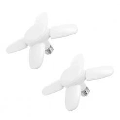 8 in. 200-Watt Equivalence Deformable White LED Flush Mount Garage Light, 2200 Lumens, 4-Leaf 6000K Daylight (2-P by YANSUN