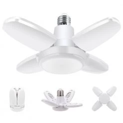 8 in. 200-Watt Equivalence Deformable White LED Flush Mount Garage Light, 2200 Lumens, 4-Leaf 6000K Daylight (2-P by YANSUN -YANSUN Shop white yansun flush mount lights h gl00601e26 2n1 c3 1000