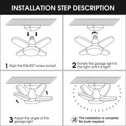 8 in. 200-Watt Equivalence Deformable White LED Flush Mount Garage Light, 2200 Lumens, 4-Leaf 6000K Daylight (4-Pack) by YANSUN -YANSUN Shop white yansun flush mount lights h gl00601e26 4 1f 1000