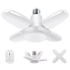 8 in. 200-Watt Equivalence Deformable White LED Flush Mount Garage Light, 2200 Lumens, 4-Leaf 6000K Daylight (4-Pack) by YANSUN