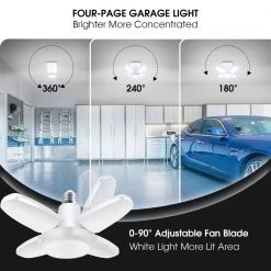 8 in. 200-Watt Equivalence Deformable White LED Flush Mount Garage Light, 2200 Lumens, 4-Leaf 6000K Daylight (4-P by YANSUN 13 8 in. 200-Watt Equivalence Deformable White LED Flush Mount Garage Light, 2200 Lumens, 4-Leaf 6000K Daylight (4-P by YANSUN -YANSUN Shop white yansun flush mount lights h gl00601e26 4n1 4f 1000