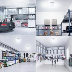 8 in. 200-Watt Equivalence Deformable White LED Flush Mount Garage Light, 2200 Lumens, 4-Leaf 6000K Daylight (4-P by YANSUN 17 8 in. 200-Watt Equivalence Deformable White LED Flush Mount Garage Light, 2200 Lumens, 4-Leaf 6000K Daylight (4-P by YANSUN -YANSUN Shop white yansun flush mount lights h gl00601e26 4n1 76 1000