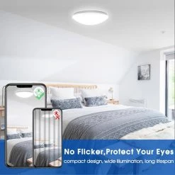 14 in. White Dimmable LED Flush Mount Ceiling Light with Frosted White Shade Daylight White 6000K by YANSUN -YANSUN Shop white yansun flush mount lights h xd00902dw18 n1 76 1000