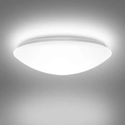 14 in. White Round Dimmable LED Flush Mount Ceiling Light in Daylight White 6000K by YANSUN 12 14 in. White Round Dimmable LED Flush Mount Ceiling Light in Daylight White 6000K by YANSUN -YANSUN Shop white yansun flush mount lights h xd01001dw18 n1 c3 1000