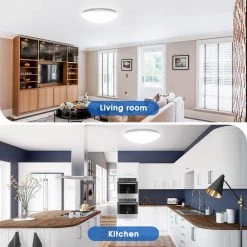 14 in. White Round Dimmable LED Flush Mount Ceiling Light in Daylight White 6000K by YANSUN 16 14 in. White Round Dimmable LED Flush Mount Ceiling Light in Daylight White 6000K by YANSUN -YANSUN Shop white yansun flush mount lights h xd01001dw18 n1 fa 1000