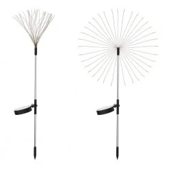 27.55 in. Outdoor Solar White Decorative Firework Lights 40 Copper Wires String Path Light Lamp in Warm White (4-Pack) by YANSUN