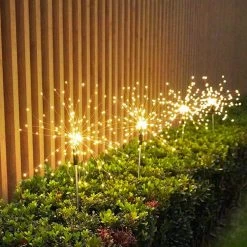 27.55 in. Outdoor Solar White Decorative Firework Lights 40 Copper Wires String Path Light Lamp in Warm White (4-Pack) by YANSUN -YANSUN Shop white yansun novelty lamps h lt001us fa 1000