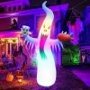 79 in. Spooky Built-in RGB LED Glowing Ghost Inflatable Halloween Decoration with Inflatable Bucket by YANSUN -YANSUN Shop white yansun outdoor specialty lighting h qm001 64 1000