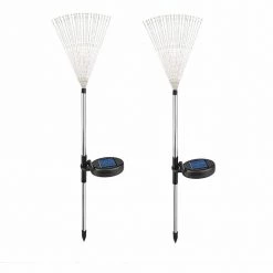 White Outdoor Solar Decorative Firework Lights 120 LED Powered 40 Copper Wires String Path Light in Warm White (2-Pack) by YANSUN