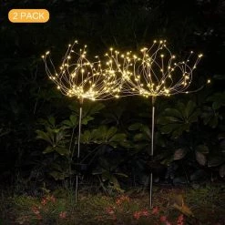 Solar Powered Integrated LED Dusk to Dawn Waterproof Decorative String Path Light in Warm White (2-Pack) by YANSUN -YANSUN Shop white yansun path lights h ll001w 2n1 1f 1000