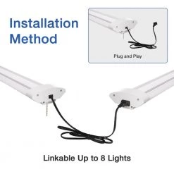 4 ft. 260-Watt Equivalent 4000 Lumens Linkable Integrated LED White Shop Light in Daylight 5000K (2-Pack) by YANSUN 13 4 ft. 260-Watt Equivalent 4000 Lumens Linkable Integrated LED White Shop Light in Daylight 5000K (2-Pack) by YANSUN -YANSUN Shop white yansun shop lights h sl00603us 4 1f 1000