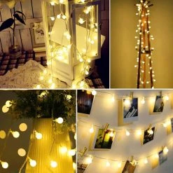 16.4 ft. 2.5-Watt Equivalence 40-Lights Globe LED Decorative Fairy String Light Battery Powered in Warm White (2-Pack) by YANSUN -YANSUN Shop white yansun string lights h dd002m2r24usb 44 1000