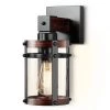 12.8 in. 1-Light Wood Grain Wall Sconce with Clear Glass Shade by YANSUN -YANSUN Shop wood grain yansun wall sconces h wl036 64 1000