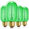 40-Watt Equivalent T45 Green Dimmable E26 Vintage Edison Incandescent-Light Bulb for Halloween Christmas (4-Pack) by YANSUN -YANSUN Shop yansun colored light bulbs h ws001rw40e26g 4 64 1000