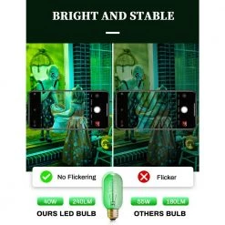 40-Watt Equivalent T45 Green Dimmable E26 Vintage Edison Incandescent-Light Bulb for Halloween Christmas (8-Pack) by YANSUN -YANSUN Shop yansun colored light bulbs h ws001rw40e26g 8 1f 1000