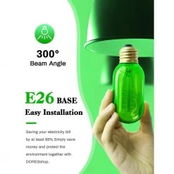 40-Watt Equivalent T45 Green Dimmable E26 Vintage Edison Incandescent-Light Bulb for Halloween Christmas (8-Pack) by YANSUN -YANSUN Shop yansun colored light bulbs h ws001rw40e26g 8 fa 1000