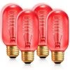 40-Watt Equivalent T45 Red Dimmable E26 Vintage Edison Incandescent-Light Bulb for Halloween Christmas (4-Pack) by YANSUN 2 40-Watt Equivalent T45 Red Dimmable E26 Vintage Edison Incandescent-Light Bulb for Halloween Christmas (4-Pack) by YANSUN -YANSUN Shop yansun colored light bulbs h ws001rw40e26r 4 64 1000