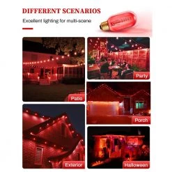40-Watt Equivalent T45 Red Dimmable E26 Vintage Edison Incandescent-Light Bulb for Halloween Christmas (4-Pack) by YANSUN -YANSUN Shop yansun colored light bulbs h ws001rw40e26r 4 76 1000