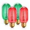 40-Watt Equivalent T45 Red & Green Dimmable E26 Vintage Edison Incandescent-Light Bulb for Halloween Christmas (4-Pack) by YANSUN 2 40-Watt Equivalent T45 Red & Green Dimmable E26 Vintage Edison Incandescent-Light Bulb for Halloween Christmas (4-Pack) by YANSUN -YANSUN Shop yansun colored light bulbs h ws001rw40e26rg 4 64 1000