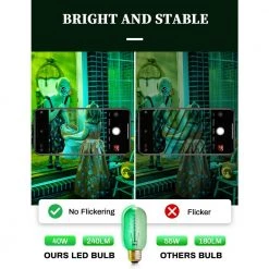 40-Watt Equivalent T45 Red & Green Dimmable E26 Vintage Edison Incandescent-Light Bulb for Halloween Christmas (4-Pack) by YANSUN -YANSUN Shop yansun colored light bulbs h ws001rw40e26rg 4 76 1000