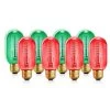 40-Watt Equivalent T45 Red and Green Dimmable E26 Vintage Edison Light Bulb for Halloween Christmas (8-Pack) by YANSUN