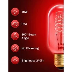40-Watt Equivalent T45 Red and Green Dimmable E26 Vintage Edison Light Bulb for Halloween Christmas (8-Pack) by YANSUN -YANSUN Shop yansun colored light bulbs h ws001rw40e26rg 8 c3 1000