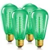 40-Watt Equivalent ST58 Green Dimmable E26 Vintage Edison Incandescent-Light Bulb for Halloween Christmas (4-Pack) by YANSUN -YANSUN Shop yansun colored light bulbs h ws005r58w40e26g 4 64 1000