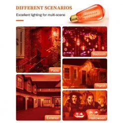 40-Watt Equivalent ST58 Orange Dimmable E26 Vintage Edison Incandescent-Light Bulb for Halloween Christmas (4-Pack) by YANSUN -YANSUN Shop yansun colored light bulbs h ws005r58w40e26o 4 fa 1000