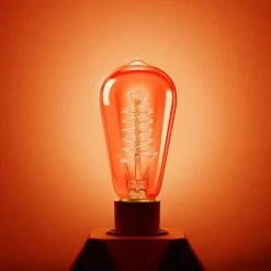 40-Watt Equivalent ST58 Orange Dimmable E26 Vintage Edison Incandescent-Light Bulb for Halloween Christmas (8-Pack) by YANSUN -YANSUN Shop yansun colored light bulbs h ws005r58w40e26o 8 1f 1000