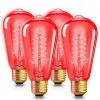 40-Watt Equivalent ST58 Red Dimmable E26 Vintage Edison Incandescent-Light Bulb for Halloween Christmas (4-Pack) by YANSUN -YANSUN Shop yansun colored light bulbs h ws005r58w40e26r 4 64 1000