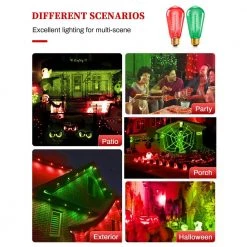 40-Watt Equivalent ST58 Red and Green Dimmable E26 Vintage Edison Light Bulb for Halloween Christmas (8-Pack) by YANSUN -YANSUN Shop yansun colored light bulbs h ws005r58w40e26rg 8 fa 1000