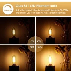 40-Watt Equivalent UL-Listed B11 Dimmable Edison LED Light Bulb Soft White 2700K (12-Pack) by YANSUN -YANSUN Shop yansun edison bulbs h fb00604dw8e26 4 n1 44 1000