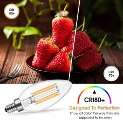 40-Watt Equivalent UL-Listed B11 Dimmable Edison LED Light Bulb Soft White 2700K (12-Pack) by YANSUN -YANSUN Shop yansun edison bulbs h fb00604dw8e26 4 n1 fa 1000