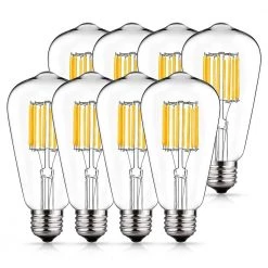 100-Watt Equivalent ST64 E26 Edison LED Light Bulb in Warm White (8-Pack) by YANSUN