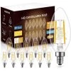 40-Watt Equivalent UL-Listed B11 Dimmable Edison LED Light Bulb Soft White 2700K (12-Pack) by YANSUN