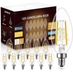 40-Watt Equivalent UL-Listed B11 Dimmable Edison LED Light Bulb Soft White 2700K (12-Pack) by YANSUN