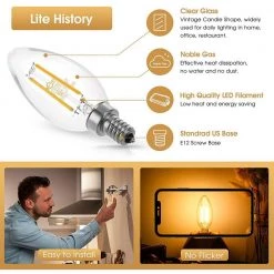 40-Watt Equivalent UL-Listed B11 Dimmable Edison LED Light Bulb Soft White 2700K (12-Pack) by YANSUN -YANSUN Shop yansun edison bulbs h fzfb02204de12 6 76 1000