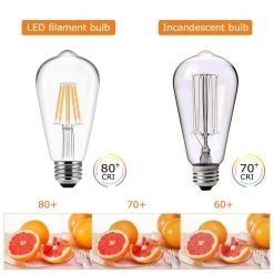 UL Listed 60-Watt Equivalent ST58 Edison LED Light Bulb Warm White 2700K (4-Pack) by YANSUN -YANSUN Shop yansun edison bulbs h lsfb04004w6e26 4 c3 1000
