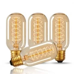 40-Watt T45 E26 Edison Dimmable Incandescent Light Bulb Warm White 2700K (4-Pack) by YANSUN