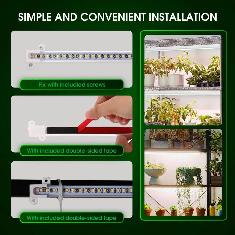 3-Light 20-Watt Plug-in Full Spectrum Indoor Integrated LED Grow Light Strips in Daylight(3-Pack) by YANSUN 6 3-Light 20-Watt Plug-in Full Spectrum Indoor Integrated LED Grow Light Strips in Daylight(3-Pack) by YANSUN - Image 5