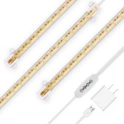 3-Light 20-Watt Plug-in Full Spectrum Indoor Integrated LED Grow Light Strips in Daylight(3-Pack) by YANSUN