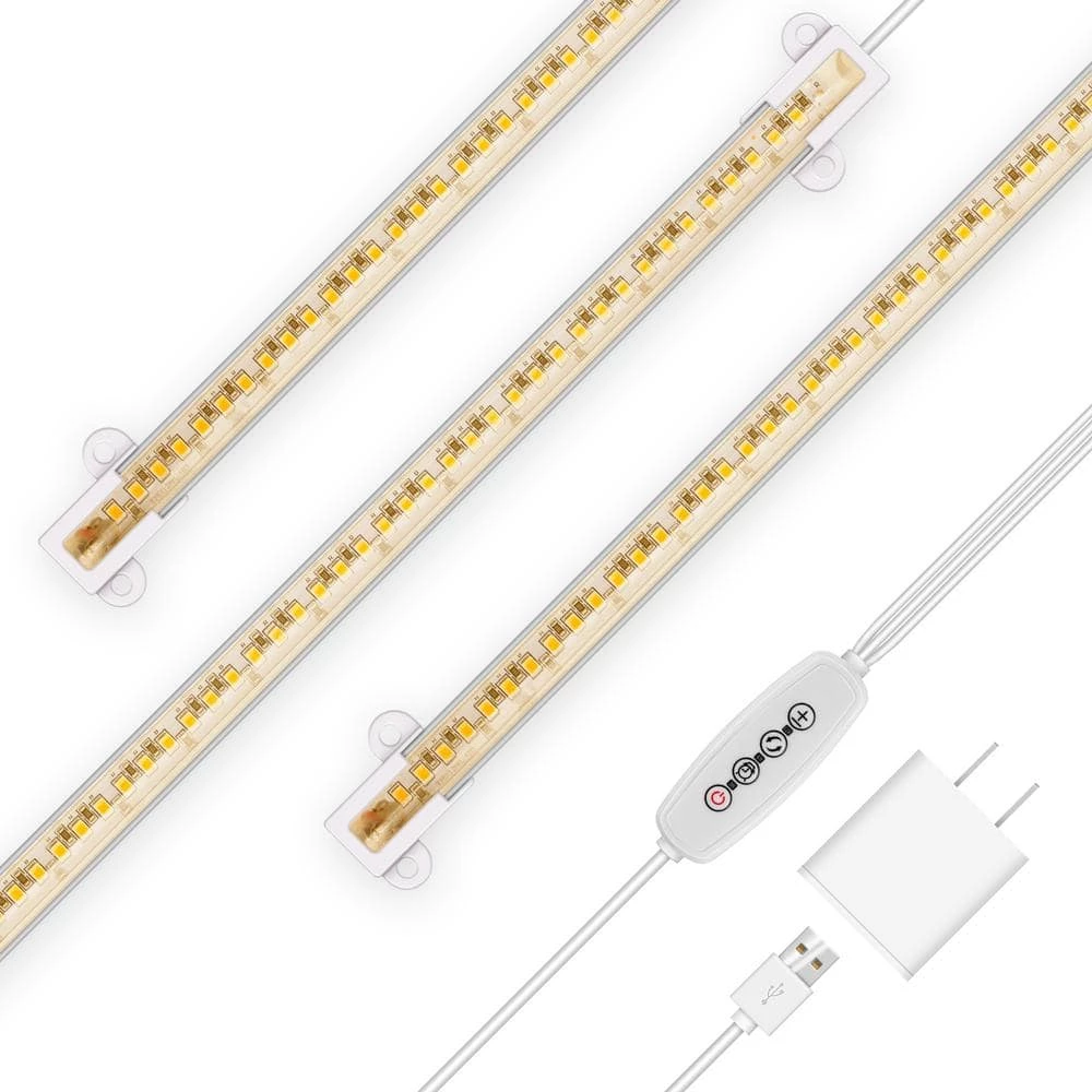 3-Light 20-Watt Plug-in Full Spectrum Indoor Integrated LED Grow Light Strips in Daylight(3-Pack) by YANSUN 2 3-Light 20-Watt Plug-in Full Spectrum Indoor Integrated LED Grow Light Strips in Daylight(3-Pack) by YANSUN