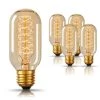 40-Watt T45 E26 Edison Dimmable Incandescent Light Bulb Warm White 2700K (4-Pack) by YANSUN