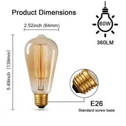 60-Watt Equivalent ST64 Dimmable E26 Vintage Edison Incandescent Light Bulb 2700K (6-Pack) by YANSUN -YANSUN Shop yansun incandescent light bulbs h ws004zw60e26 6 n1 c3 1000