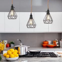 3-Light Black Plug-In Hanging Pendant with ON/OFF Switch by YANSUN -YANSUN Shop yansun lamp sockets h dz101 44 1000