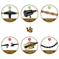 3-Light Black Plug-In Hanging Pendant with ON/OFF Switch by YANSUN -YANSUN Shop yansun lamp sockets h dz101 4f 1000