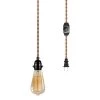 1-Light Vintage Plug-In Hanging Pendant with Hemp Rope and Dimmer Switch (Pack of 1) by YANSUN -YANSUN Shop yansun lamp sockets h ms01de26ac 64 1000