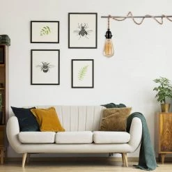 1-Light Vintage Gold Finish Plug-In Hanging Pendant with Hemp Rope and Black Socket (1-Pack) by YANSUN -YANSUN Shop yansun lamp sockets h ms01e26acn1 1f 1000